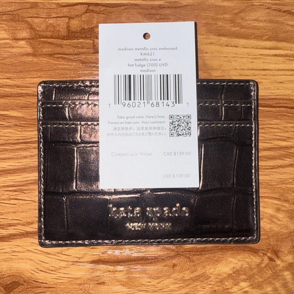 Kate Spade “Hot Fudge” Dark Brown Card Holder NWT - Picture 6 of 7